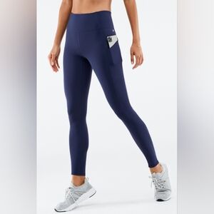 Fabletics Oasis PureLuxe High-Waisted Leggings in Abyss Blue Women Small Stretch